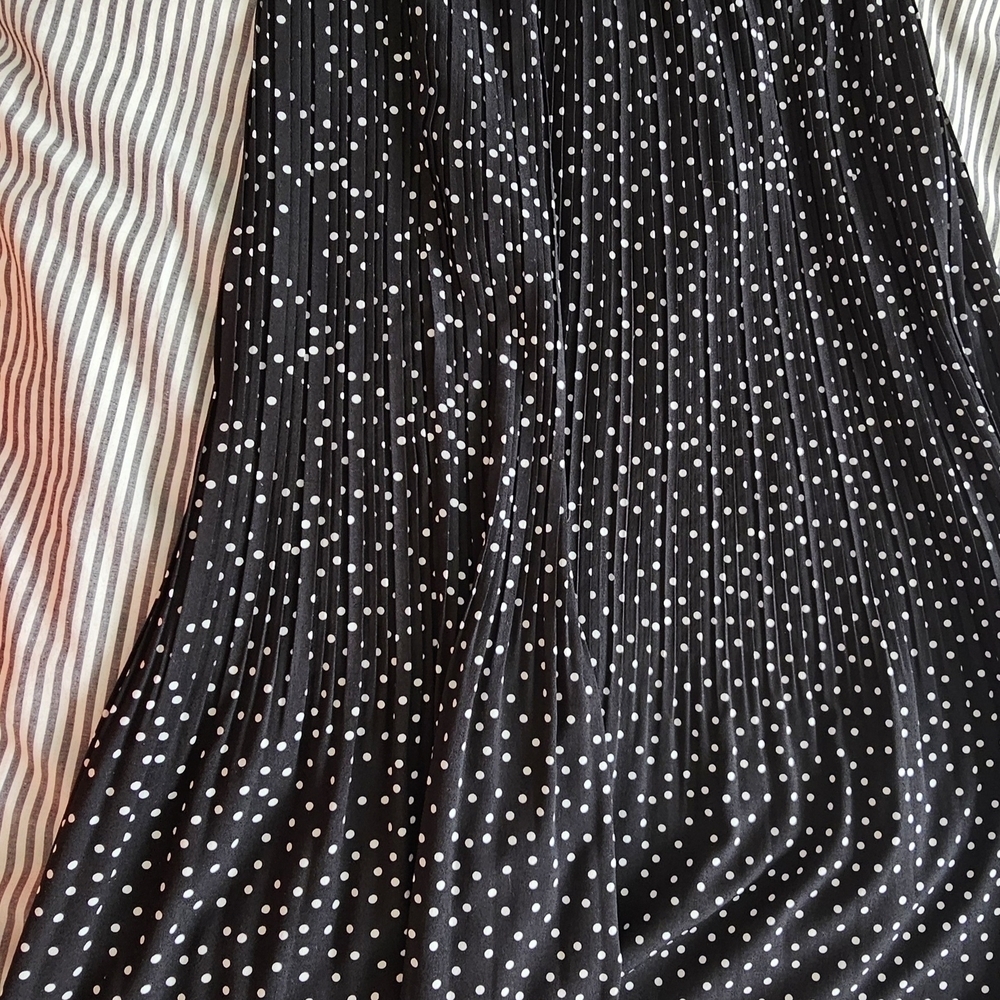Black and White Maxi A-Line Skirt